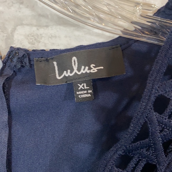 Lulu’s Sleeveless navy lace cut out dress size XL - Picture 6 of 11